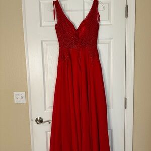 Red formal dress